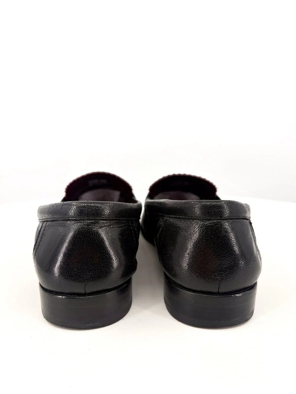 TORY BURCH Classic Loafers Black Leather Gold Double T 6.5